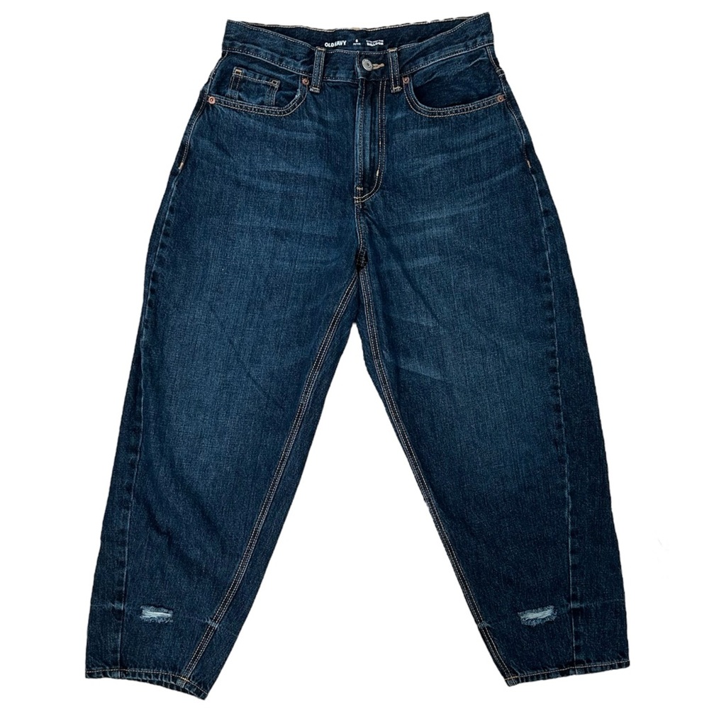 petite extra high rise balloon wide leg jeans
